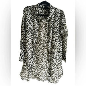 J. Crew women’s leopard print, long, tunic blouse. Size XS